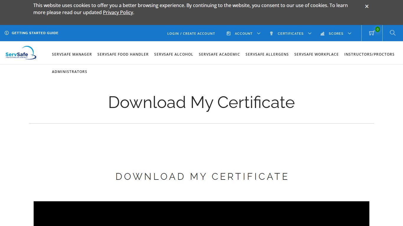 ServSafe® - Download My Certificate