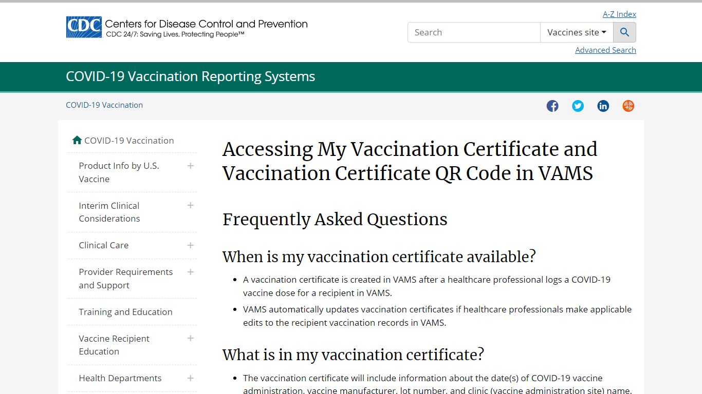 Accessing My Vaccination Certificate and Vaccination Certificate QR ...